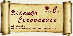 Milenko Cerovčević vizit kartica
